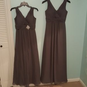 Charcoal Chiffon Bridemaids Dresses